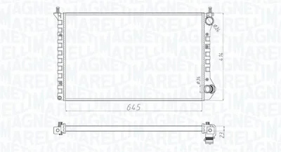 350213143800 MAGNETI MARELLI Радиатор, охлаждение двигателя
