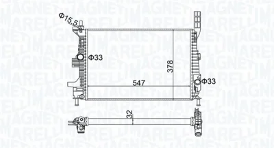 350213173800 MAGNETI MARELLI Радиатор, охлаждение двигателя