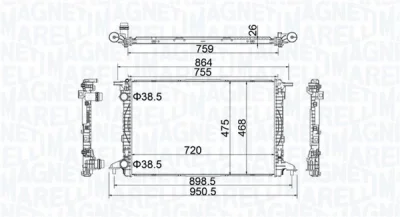 350213208900 MAGNETI MARELLI Радиатор, охлаждение двигателя