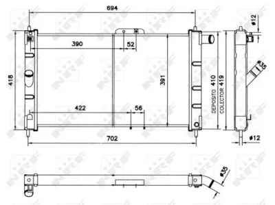 52055 NRF Радиатор, охлаждение двигателя