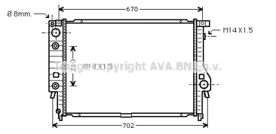 BW2092 AVA Радиатор, охлаждение двигателя