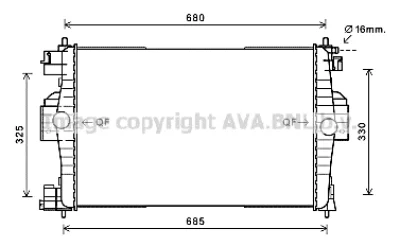 Радиатор, охлаждение двигателя AVA CN2280