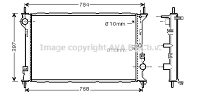 FD2382 AVA Радиатор, охлаждение двигателя