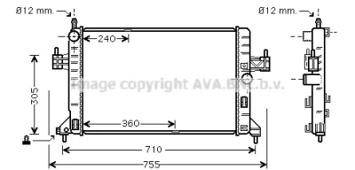 OL2305 AVA Радиатор, охлаждение двигателя