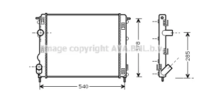 Радиатор, охлаждение двигателя AVA RTA2270