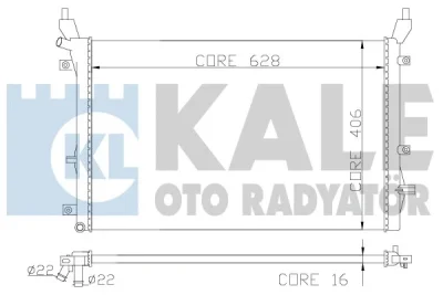 Радиатор, охлаждение двигателя KALE OTO RADYATÖR 342220