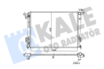 Радиатор, охлаждение двигателя KALE OTO RADYATÖR 347805