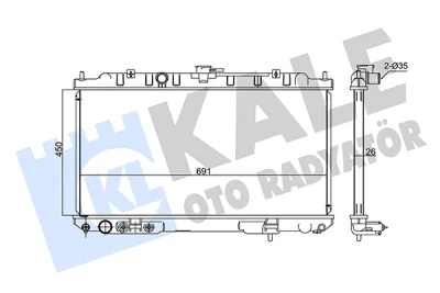 Радиатор, охлаждение двигателя KALE OTO RADYATÖR 348020