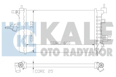 Радиатор, охлаждение двигателя KALE OTO RADYATÖR 357800