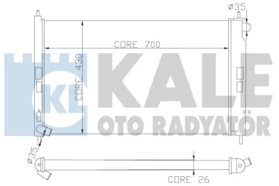 Радиатор, охлаждение двигателя KALE OTO RADYATÖR 362100