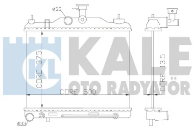 Радиатор, охлаждение двигателя KALE OTO RADYATÖR 369600