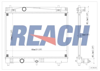 Радиатор, охлаждение двигателя REACH 1.40.14063.016