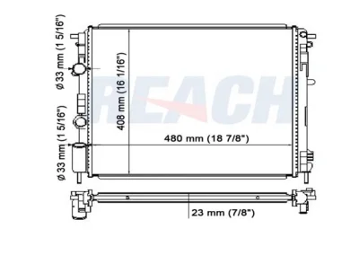 Радиатор, охлаждение двигателя REACH 1.40.14684.523