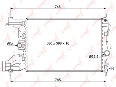 RB-1013 LYNXAUTO Радиатор, охлаждение двигателя