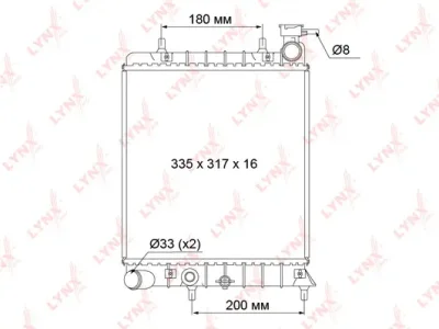 Радиатор, охлаждение двигателя LYNXAUTO RB-1046