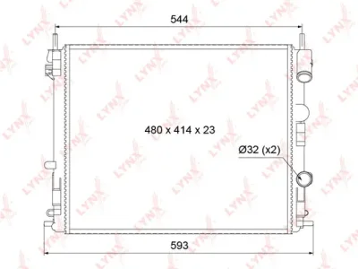 RM-1026 LYNXAUTO Радиатор, охлаждение двигателя