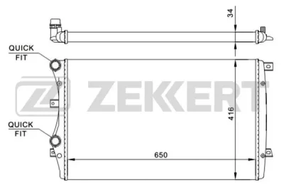 Радиатор, охлаждение двигателя ZEKKERT MK-1246