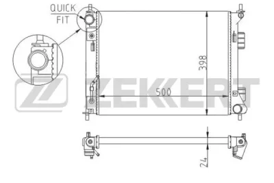 MK-1593 ZEKKERT Радиатор, охлаждение двигателя