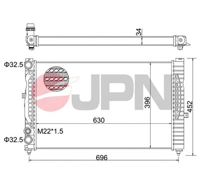 60C9001-JPN JPN Радиатор, охлаждение двигателя
