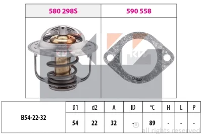 580 298 KW Термостат, охлаждающая жидкость