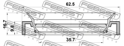 95JAS-37621017R FEBEST Сальник, вторичный вал механической коробки передач