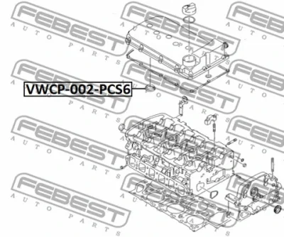 VWCP-002-PCS6 FEBEST Уплотнительное кольцо, шахта свечи