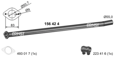 156424 ERNST Труба выхлопного газа