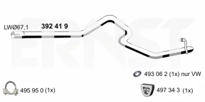392419 ERNST Труба выхлопного газа