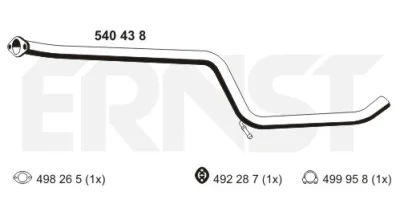 540438 ERNST Труба выхлопного газа