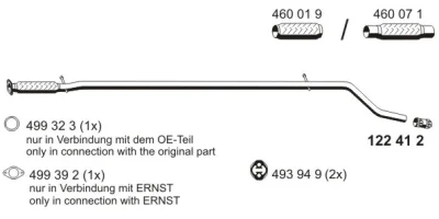 550406 ERNST Труба выхлопного газа