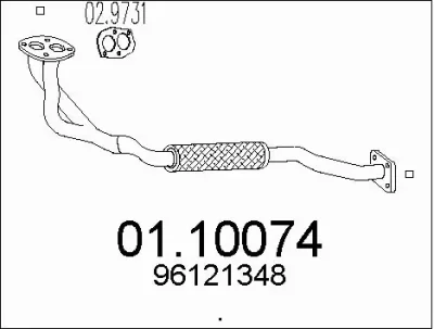 01.10074 MTS Труба выхлопного газа