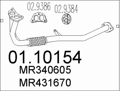 01.10154 MTS Труба выхлопного газа