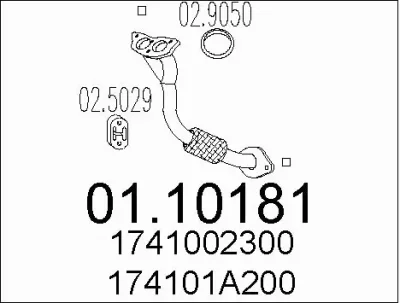 01.10181 MTS Труба выхлопного газа
