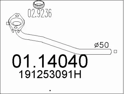 01.14040 MTS Труба выхлопного газа