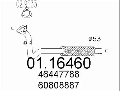01.16460 MTS Труба выхлопного газа