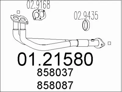 01.21580 MTS Труба выхлопного газа