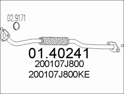 01.40241 MTS Труба выхлопного газа