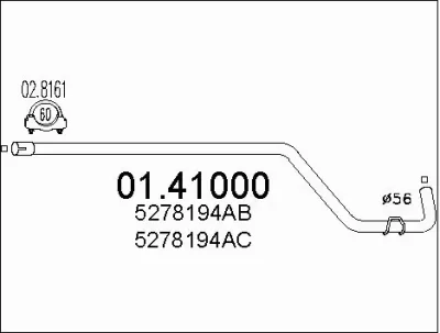 01.41000 MTS Труба выхлопного газа