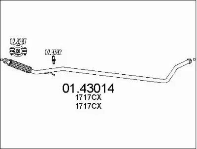 01.43014 MTS Труба выхлопного газа