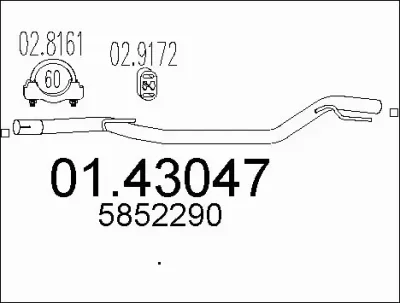 01.43047 MTS Труба выхлопного газа