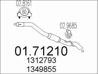 01.71210 MTS Труба выхлопного газа