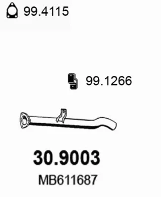 30.9003 ASSO Труба выхлопного газа