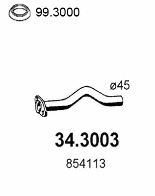 34.3003 ASSO Труба выхлопного газа
