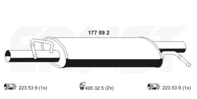 177092 ERNST Средний глушитель выхлопных газов