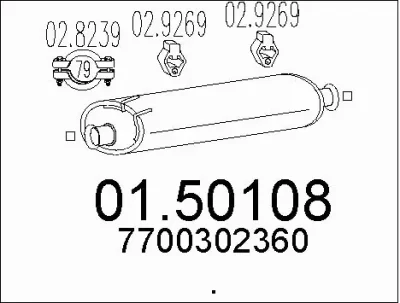 01.50108 MTS Средний глушитель выхлопных газов