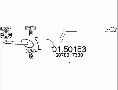 01.50153 MTS Средний глушитель выхлопных газов