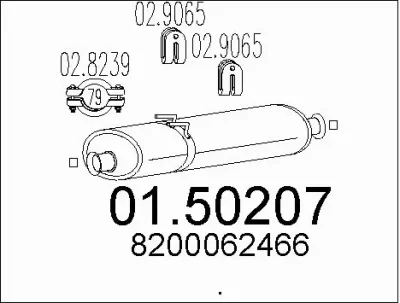 01.50207 MTS Средний глушитель выхлопных газов
