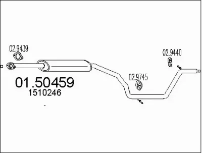 Средний глушитель выхлопных газов MTS 01.50459