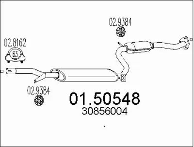 01.50548 MTS Средний глушитель выхлопных газов