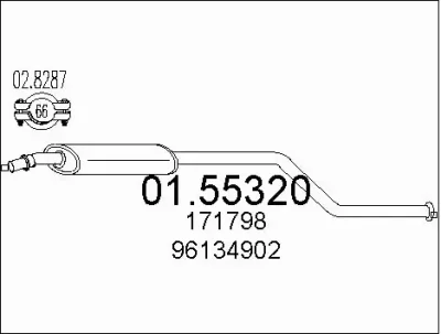 01.55320 MTS Средний глушитель выхлопных газов